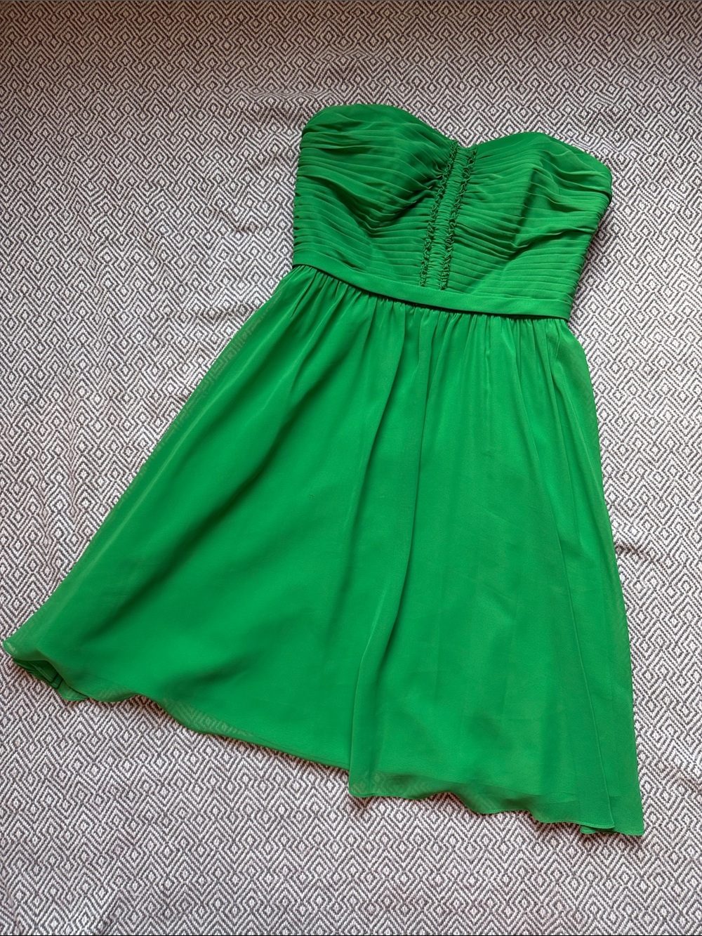 Alfred Angelo Strapless Emerald Green Chiffon Dress